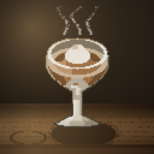 Harbour Current — Flat White in a bone goblet