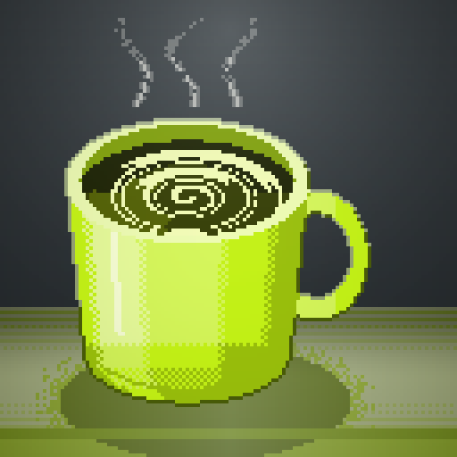 Cinder Watch — Red Eye in a sage mug