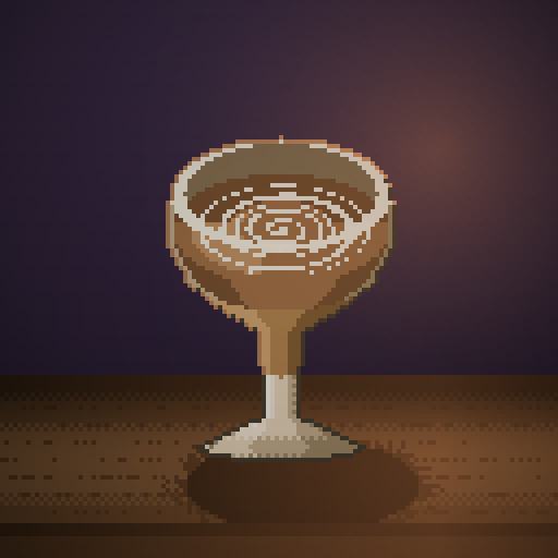 Quiet Verse — Latte in a cream goblet