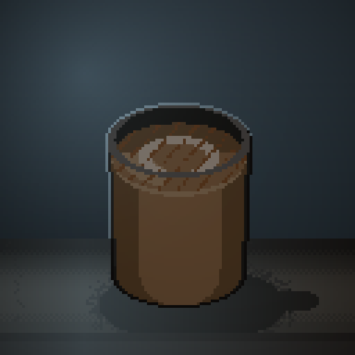 Amber Bell — Cappuccino in a charcoal tumbler