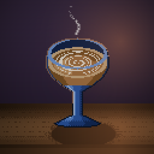 Midnight Ledger — Chai in a cobalt goblet