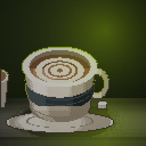 Midnight Bloom — Latte in a bone diner