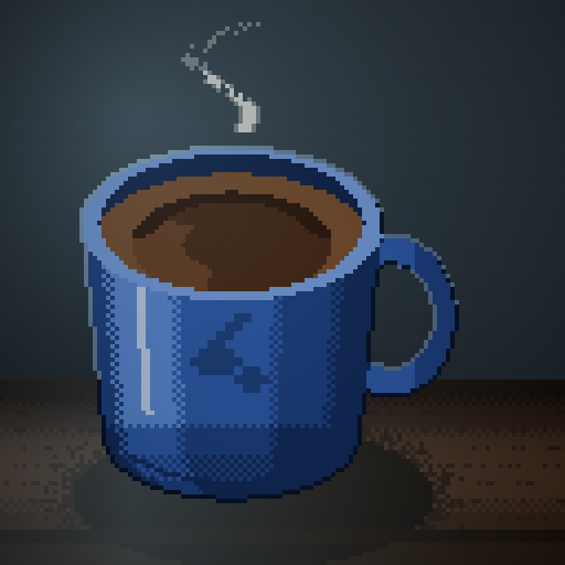 Hazel Anthem — Drip in a cobalt mug
