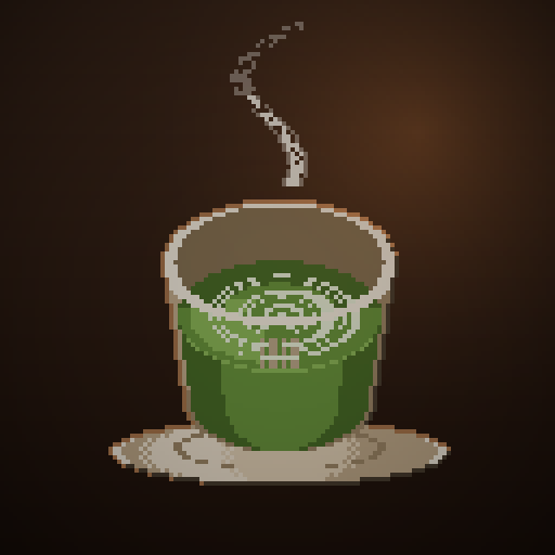 Cinder Lantern — Matcha in a cream cortado