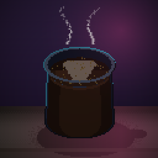 Iron Matinee — Mocha in a cobalt beaker