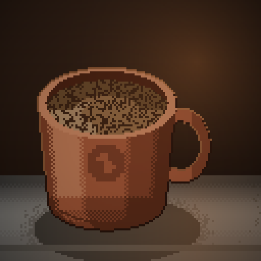 Dusk Signal — Flat White in a terracotta mug