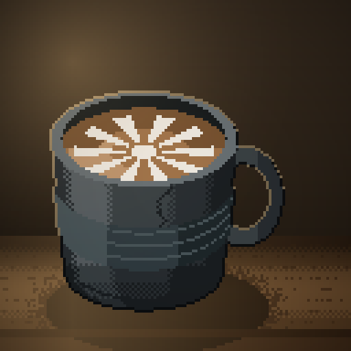Bitter Tide — Flat White in a charcoal mug