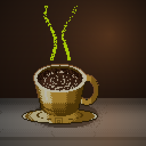 Cellar Shift — Americano in a gilded demitasse