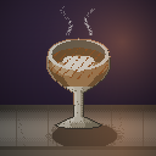Brass Drift — Cappuccino in a speckle goblet