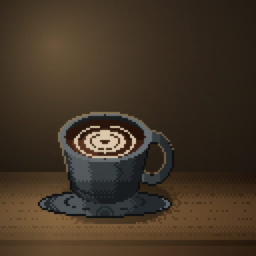 Amber Ledger — Americano in a charcoal demitasse