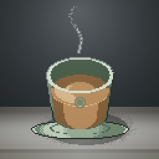 Dusk Shift — Cappuccino in a sage cortado