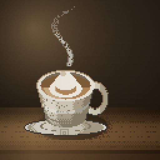 Back Room Habit — Cappuccino in a speckle demitasse