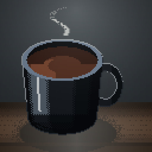 Amber Rounds — Mocha in an obsidian mug