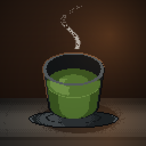 Dawn Verse — Matcha in a charcoal cortado