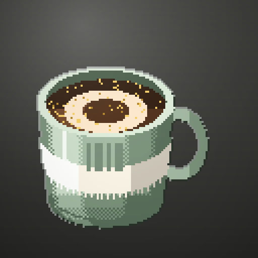 Night Lantern — Drip in a sage mug