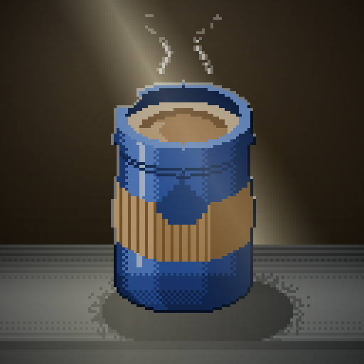 Kiln Quarter — Cappuccino in a cobalt thermos