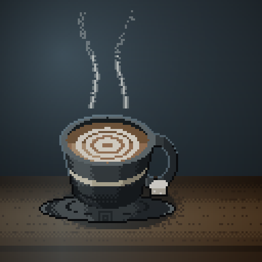 Small Hours Lantern — Oat Latte in a charcoal demitasse