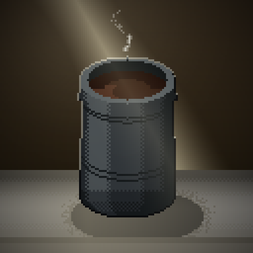 Midnight Cadence — Americano in a charcoal thermos