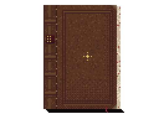 A leather ledger with five raised bands and a cracked spine, shut