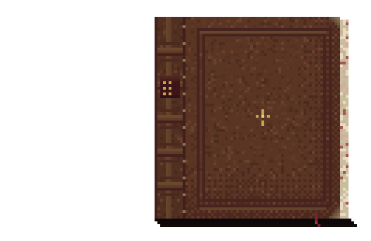 The ledger open, turning through recipe pages with a different cup drawn on each